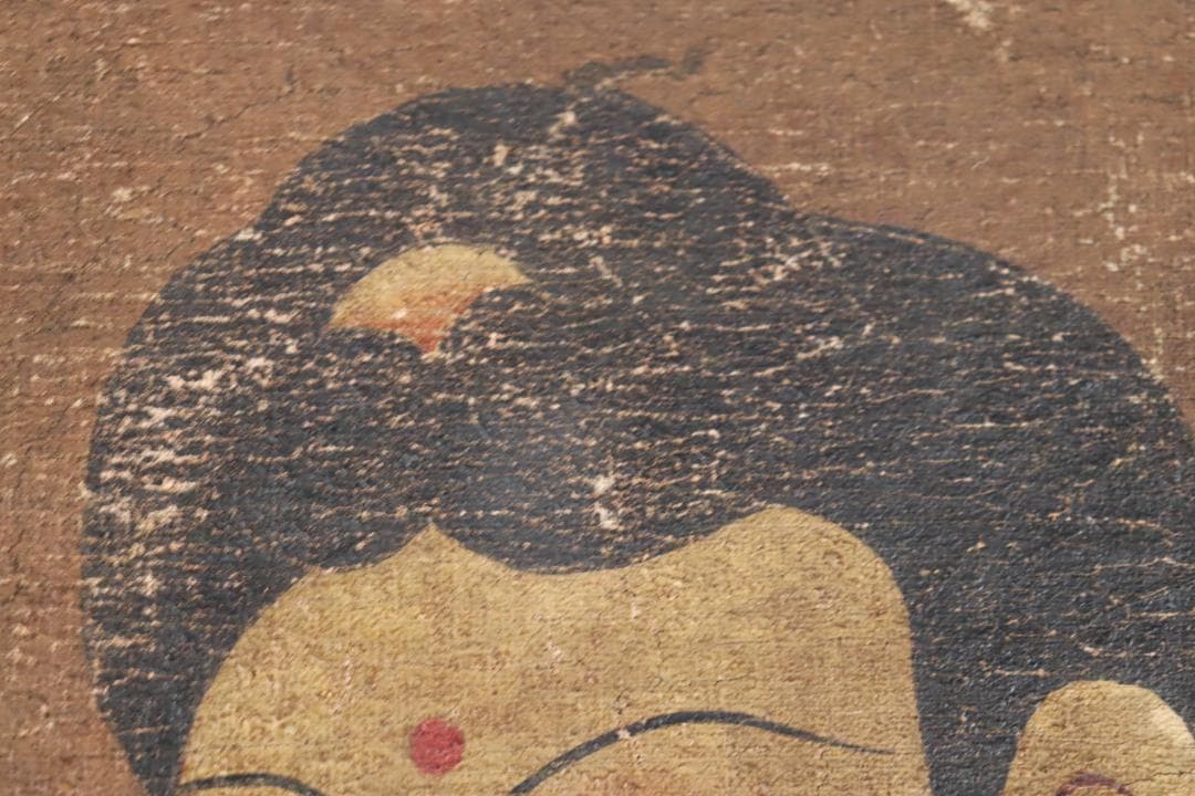 仏教美術 「阿弥陀如来図」 彩色 肉筆 60号 高麗仏画 時代古玩 唐物骨董