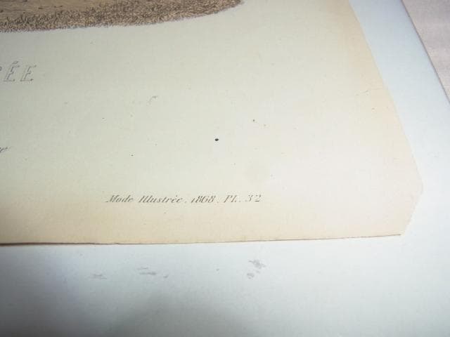 1868年銅版画◆フランス ファッション誌『ラ・モード・イリュストレ』PL.32