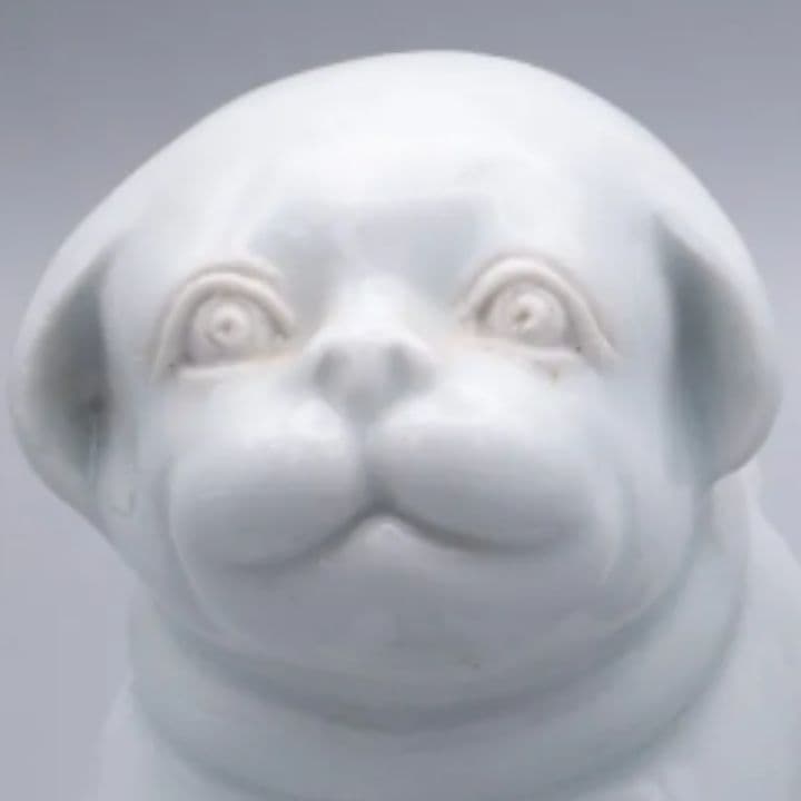 海を渡り、英国で百年以上座り続けた仔犬A正面！明治～大正期 平戸焼古伊万里九谷猫