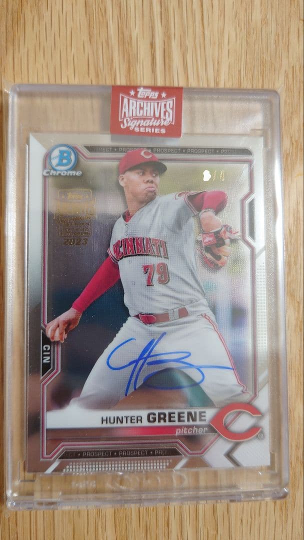 【4枚限定】 直書き toppsbowman HUNTER GREENE