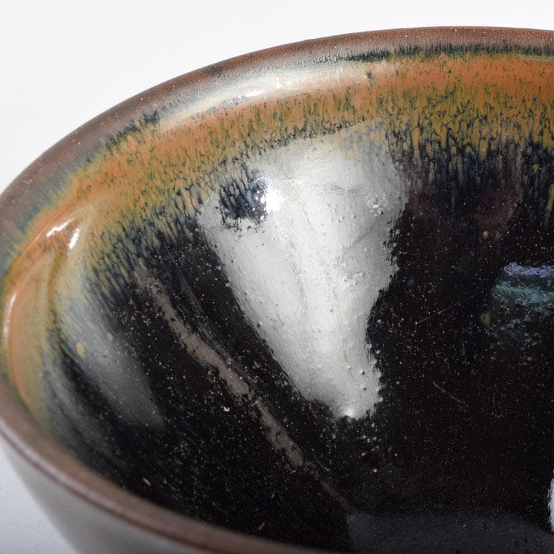 中国　南宋　建窯　兎毫盞　禾目天目茶碗　V　8955