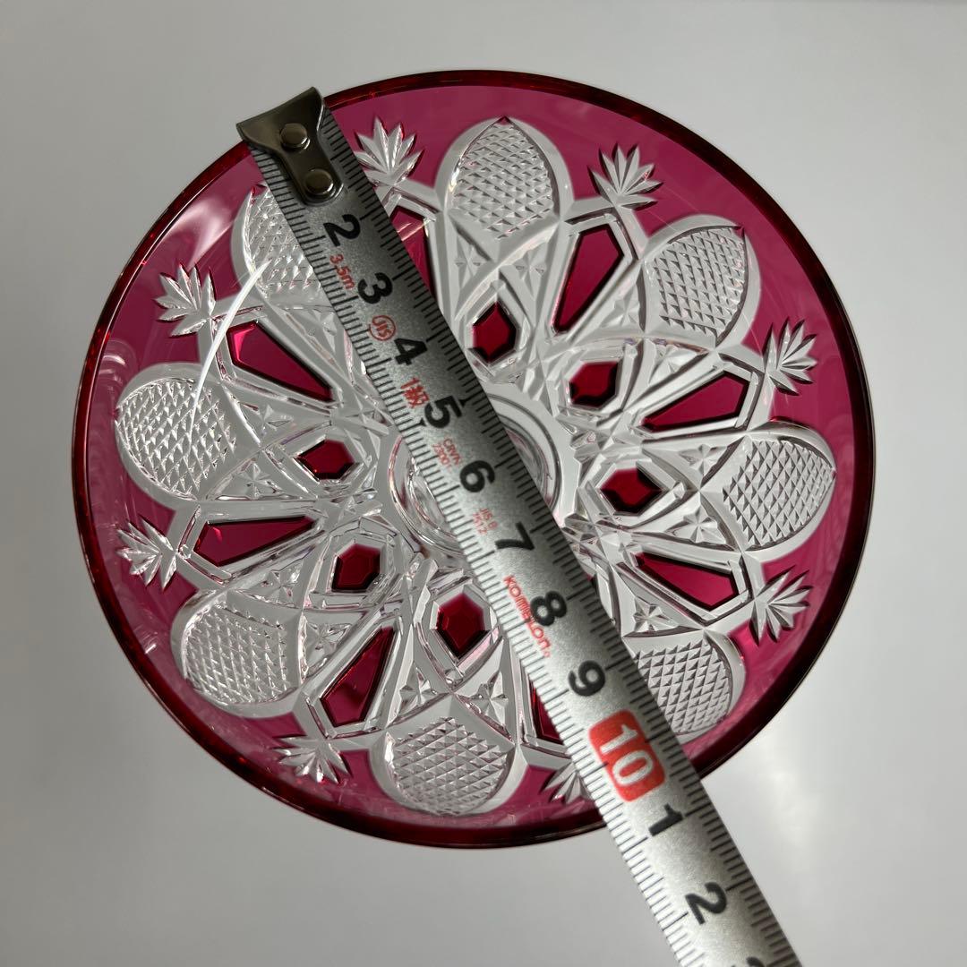 バカラ最高級シリーズ　ツァーシャンパンクープ　（赤）共箱　高さ27.2㎝