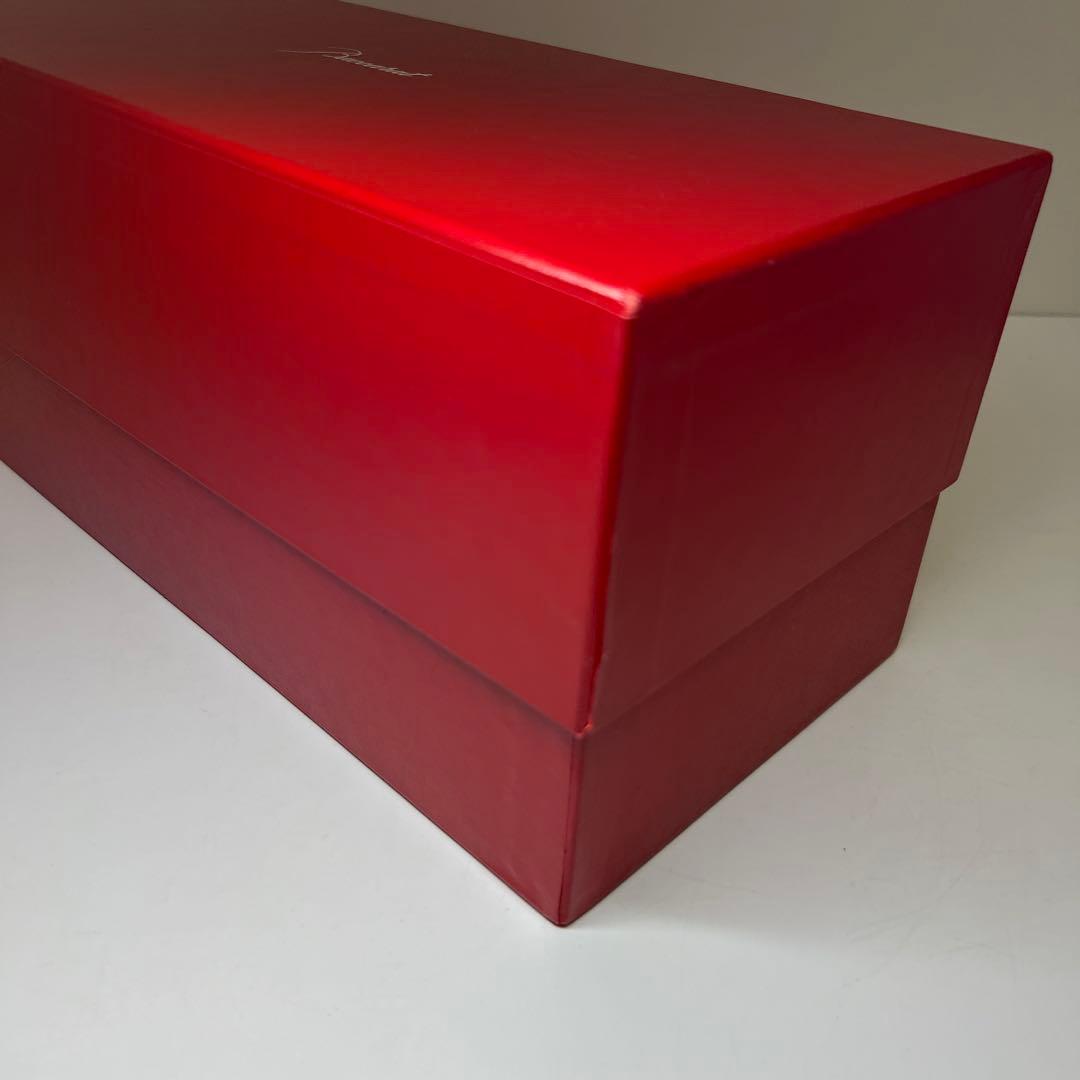 バカラ最高級シリーズ　ツァーシャンパンクープ　（赤）共箱　高さ27.2㎝