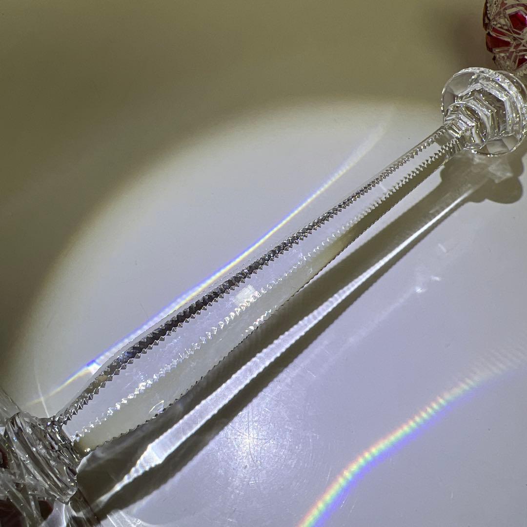 バカラ最高級シリーズ　ツァーシャンパンクープ　（赤）共箱　高さ27.2㎝