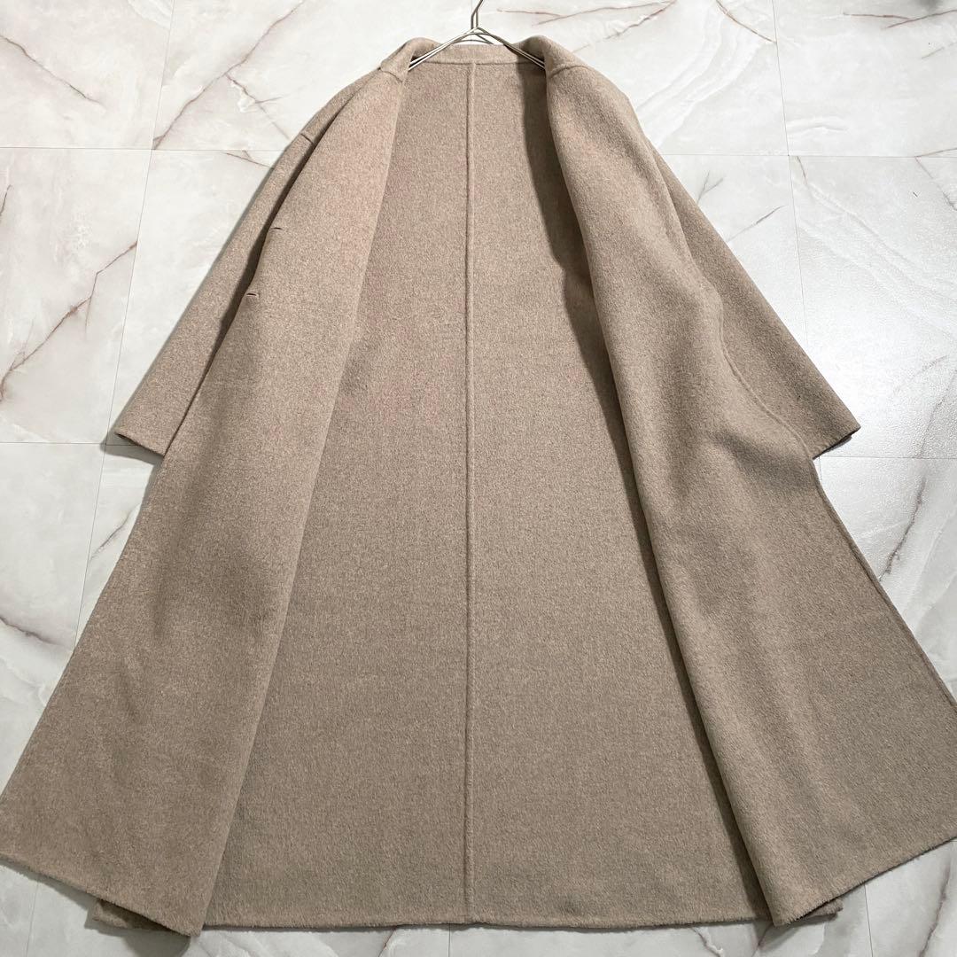 B18163 美品 ジェナ エスパスメルヴェイユ リバーコート ロング ベージュ