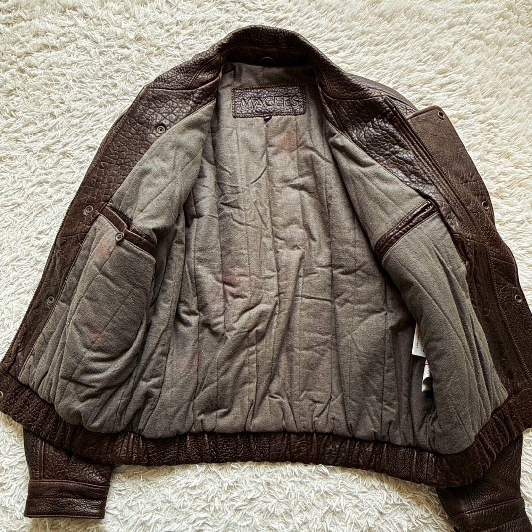 KADOYA MACEES 羊革 肉厚 短丈 レザーブルゾン ボンバージャケット