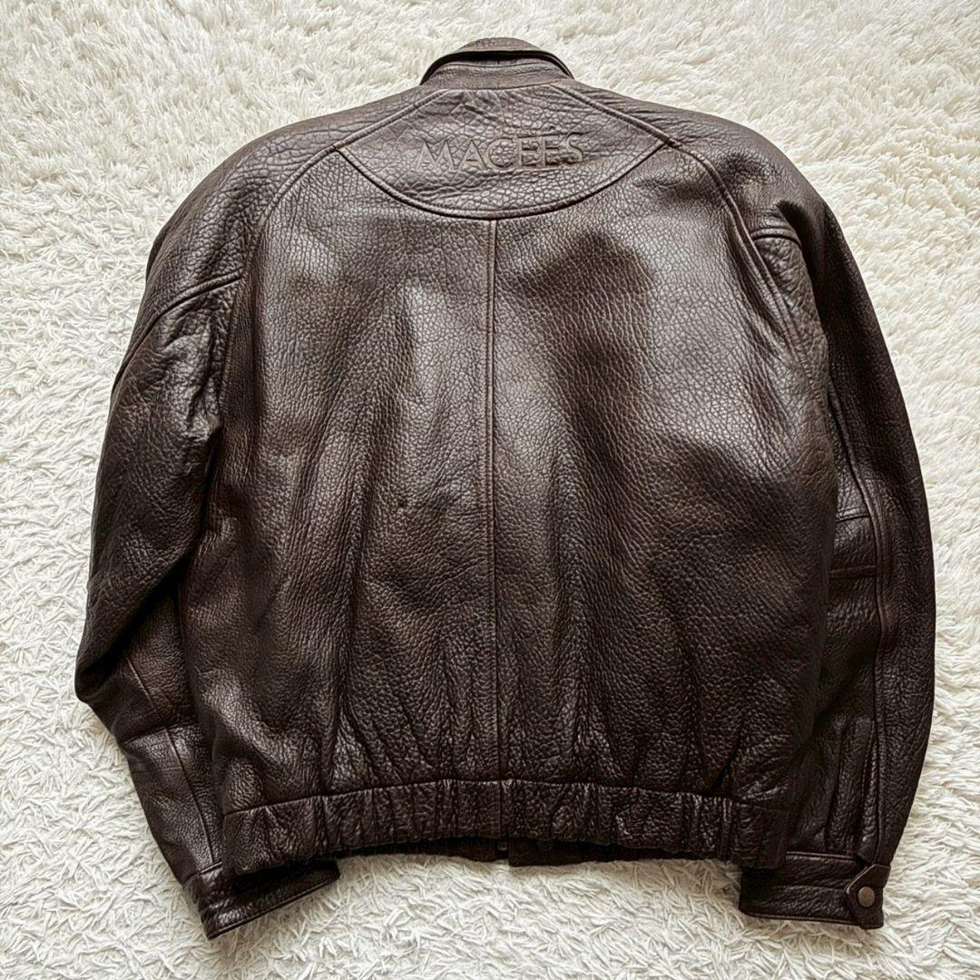KADOYA MACEES 羊革 肉厚 短丈 レザーブルゾン ボンバージャケット
