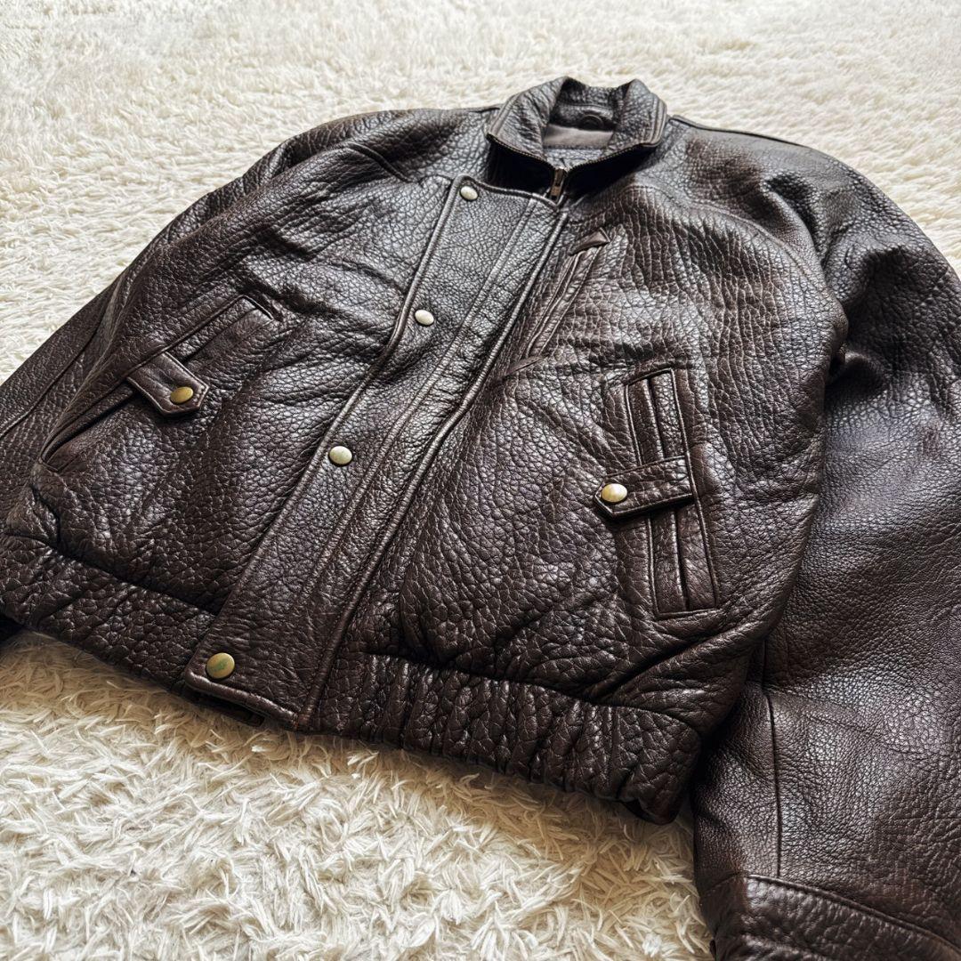 KADOYA MACEES 羊革 肉厚 短丈 レザーブルゾン ボンバージャケット