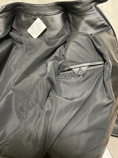 新品訳有 EMMETI JURI シングルライダースジャケット 50 ブラック