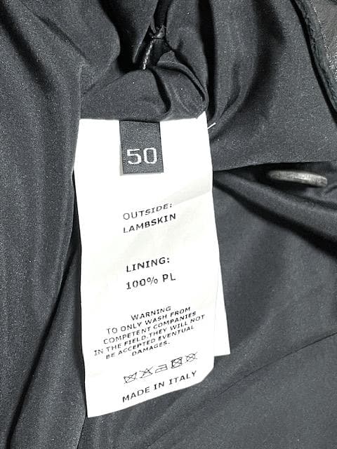 新品訳有 EMMETI JURI シングルライダースジャケット 50 ブラック