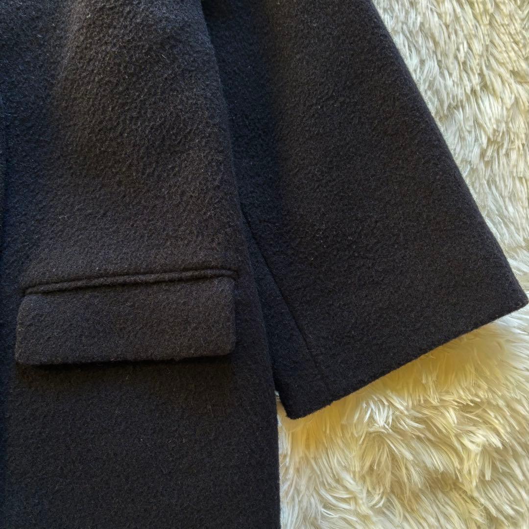 美品★マッキントッシュフィロソフィー　チェスターコート　刻印入りボタン　黒　M