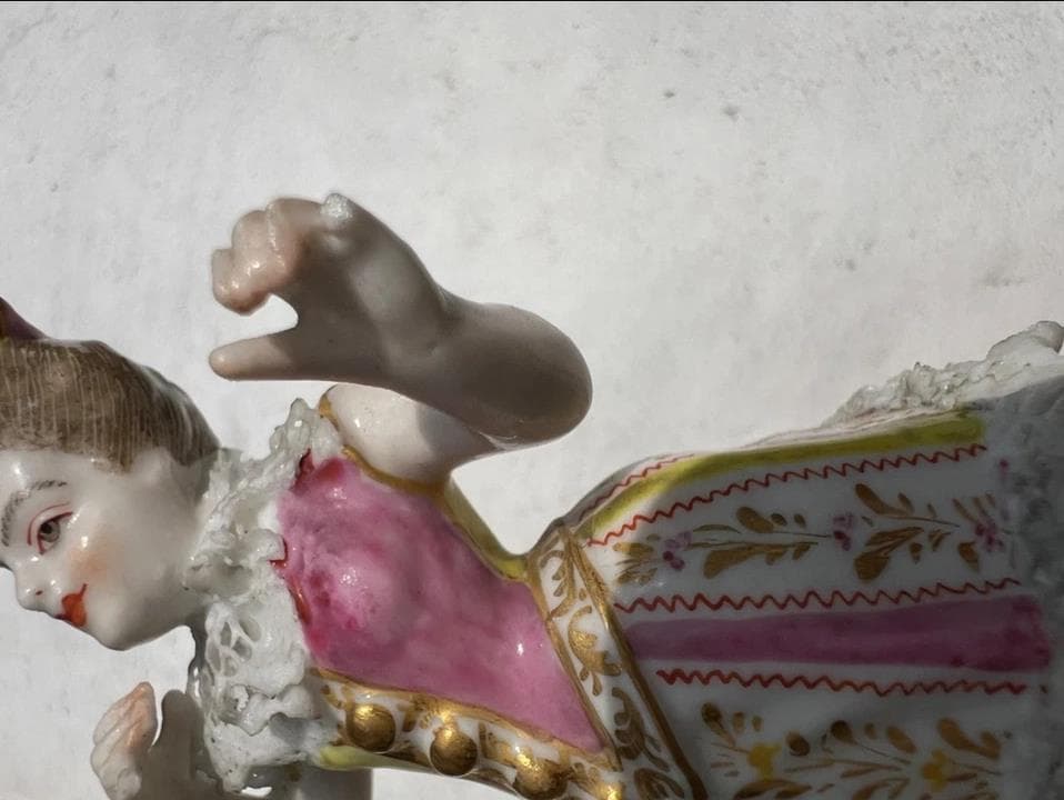 #3872 【可愛い置き物】マイセン Meissen 手描きのコロンバイン像