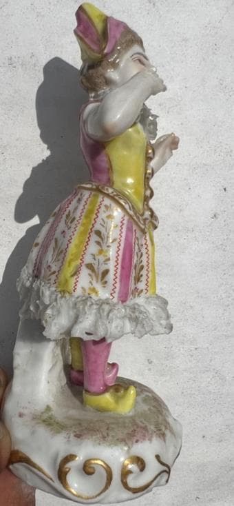 #3872 【可愛い置き物】マイセン Meissen 手描きのコロンバイン像