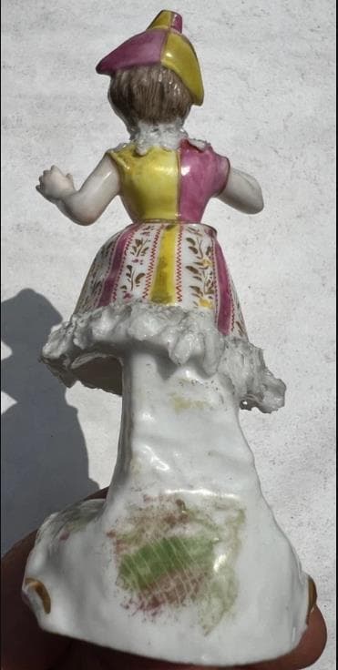 #3872 【可愛い置き物】マイセン Meissen 手描きのコロンバイン像