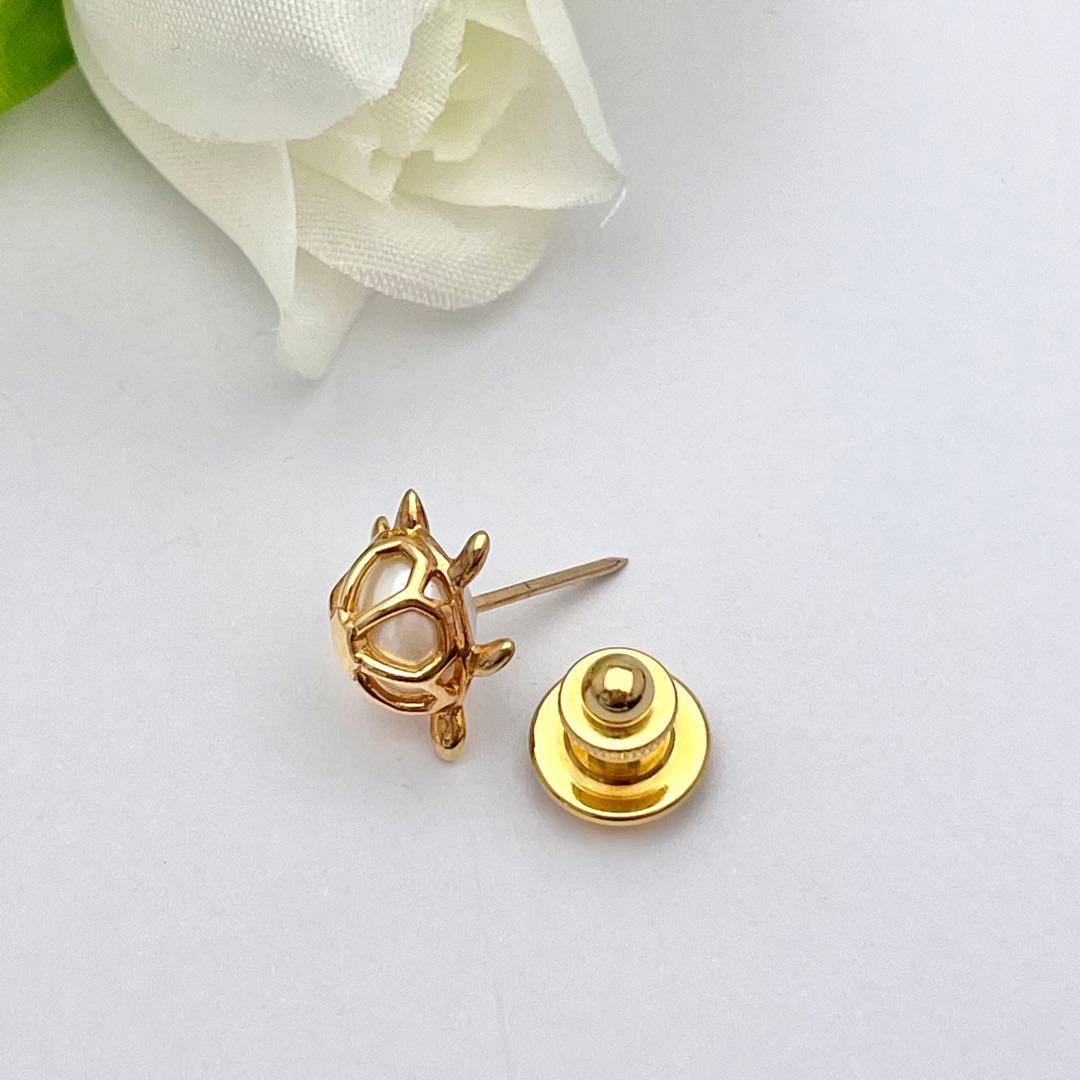 ☆美品☆ミキモト　K18 ピンブローチ　パール　カメ　皇室御用達ブランド