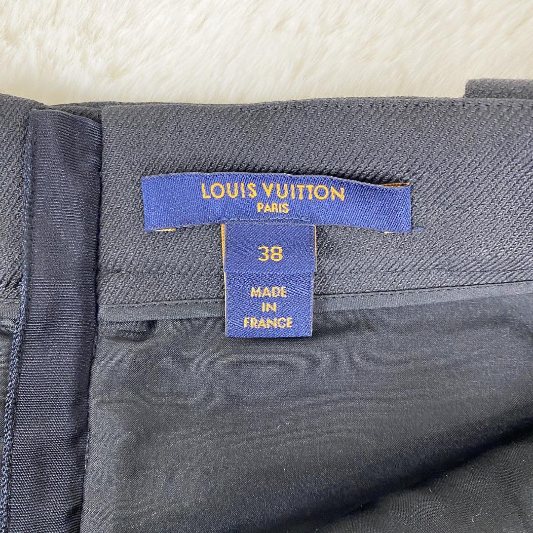 美品 LOUIS VUITTON バイカラー レース 膝丈 フレアスカート 38