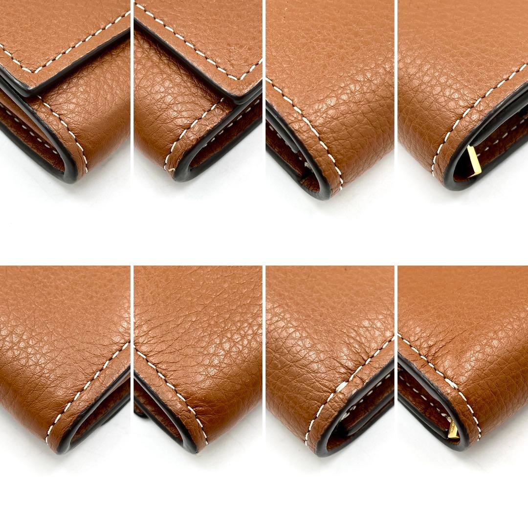 完売品・未使用保管品 トリーバーチ エレノア 折り財布 ケース レザー 茶