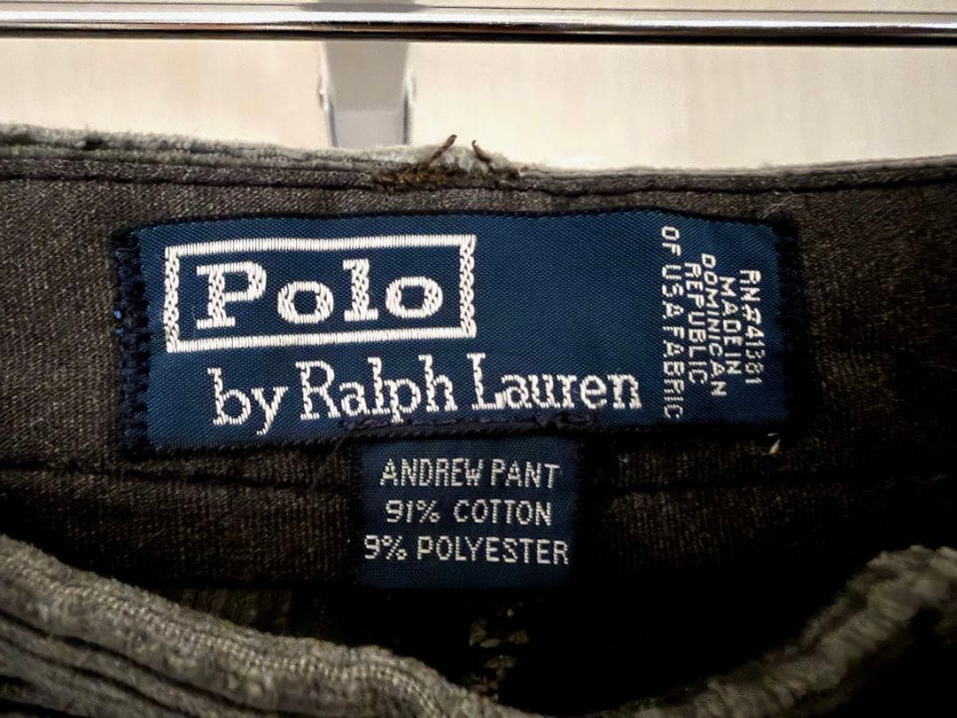 90s ラルフローレン ANDREW コーデュロイパンツ グレー W32 USA