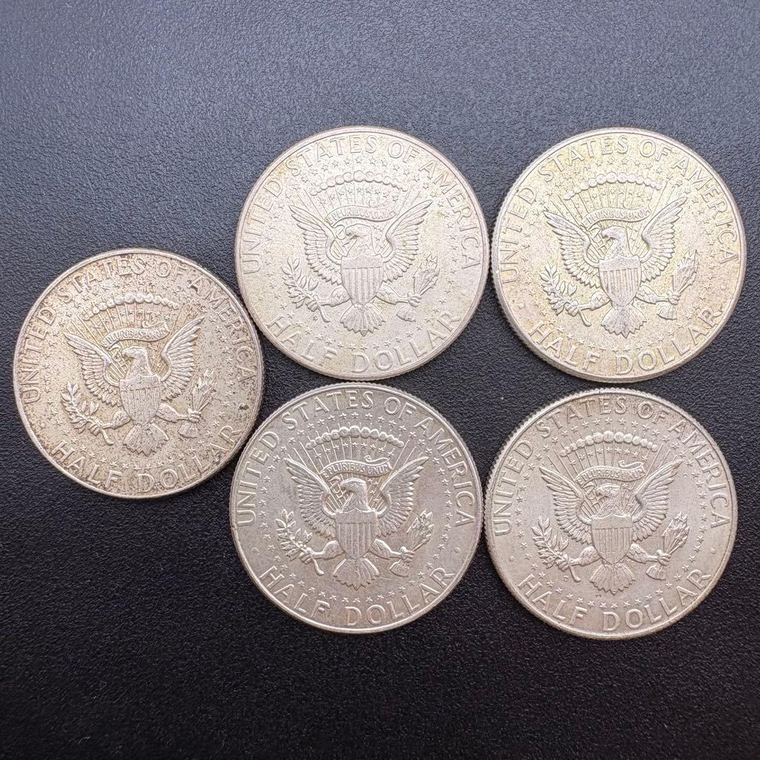 1964年 ケネディ ハーフダラー ドル 50セント 5枚 アメリカ銀貨
