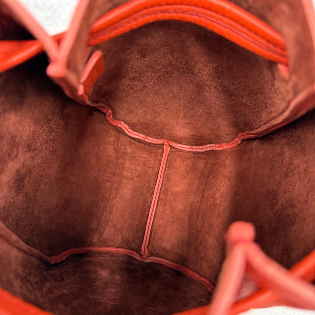 未使用級✨HIROFU ロシェ レザー ショルダーバッグS オレンジ