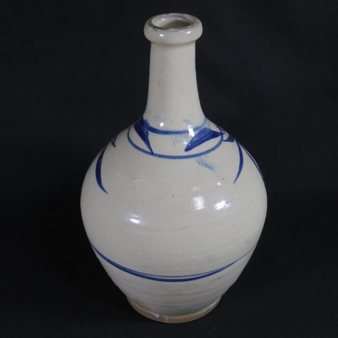 壺 徳利 花器 一輪挿し 民藝 飾り壺 時代物 窯傷 染付