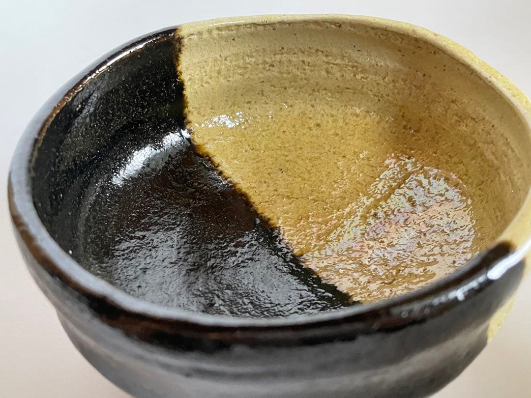 陶芸家　楽吉左衛門　楽了入？　掛分　茶碗　楽焼　箱書なし　茶道具