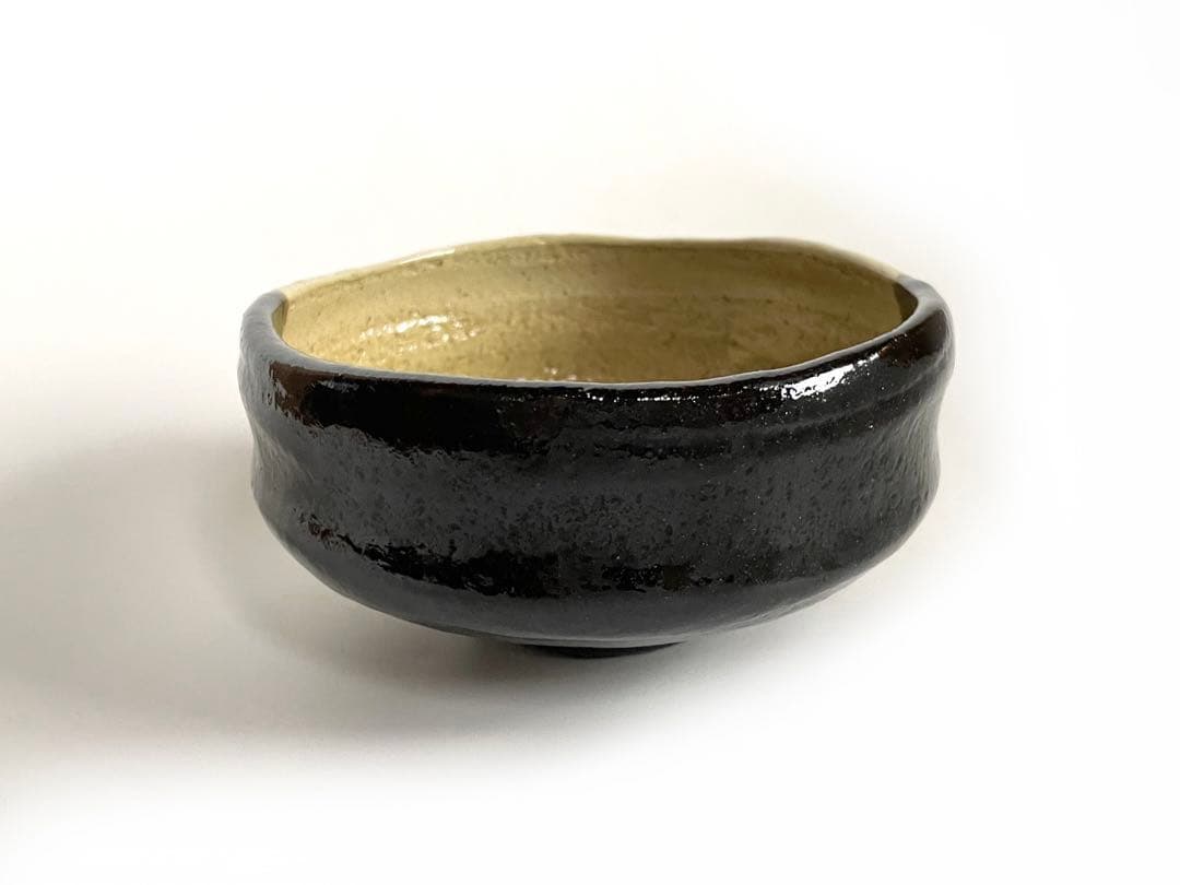 陶芸家　楽吉左衛門　楽了入？　掛分　茶碗　楽焼　箱書なし　茶道具