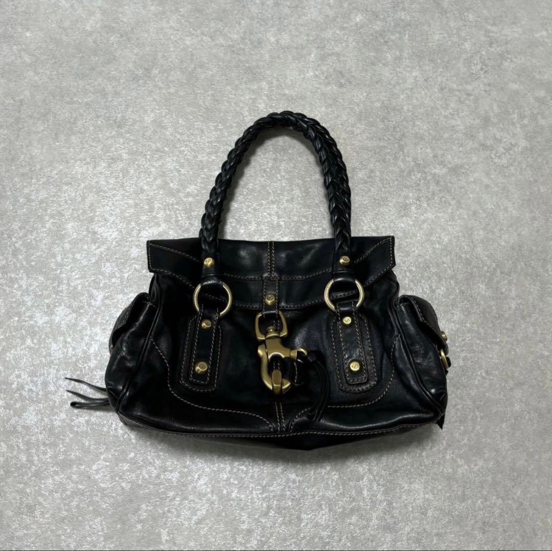 バッグ lether gimmick mini boston bag black y2k