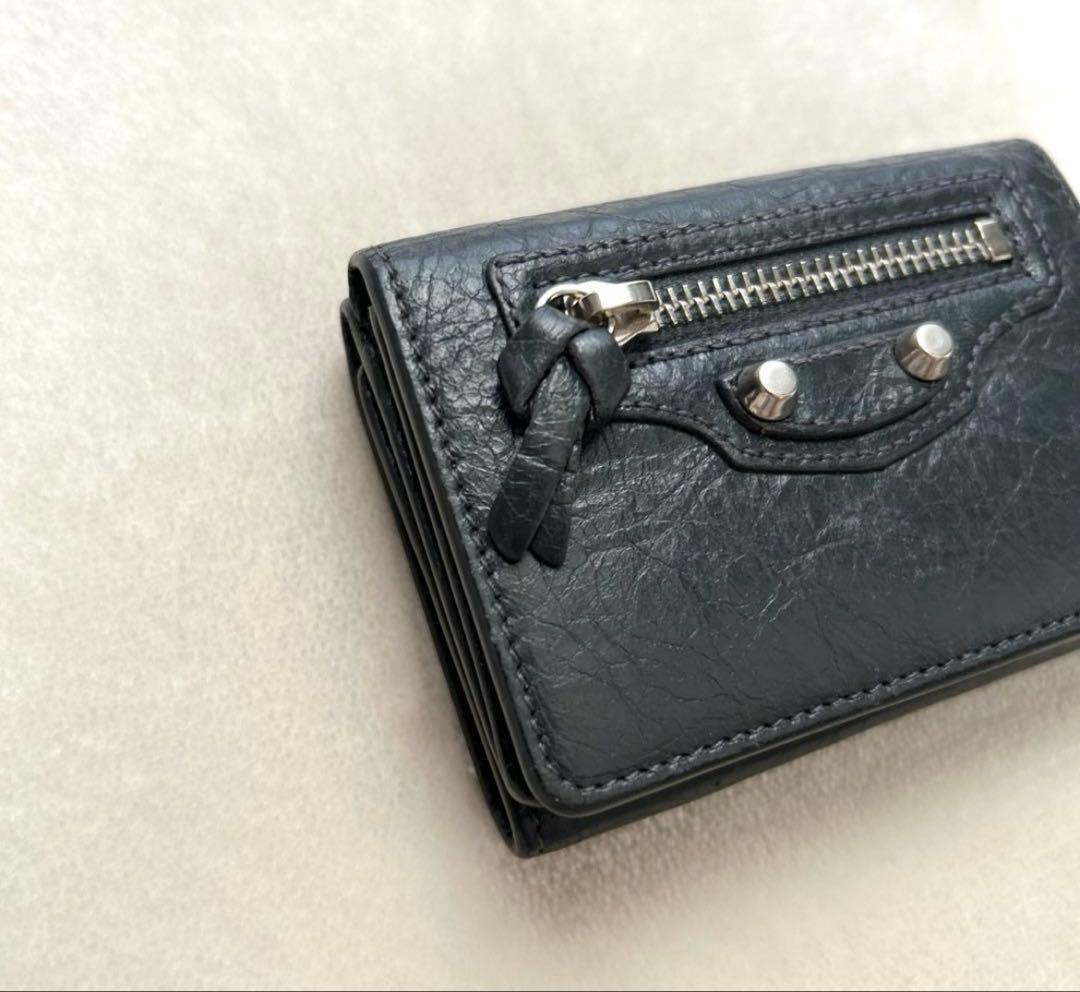 バレンシアガ 三つ折り財布 クラシックミニ グレー