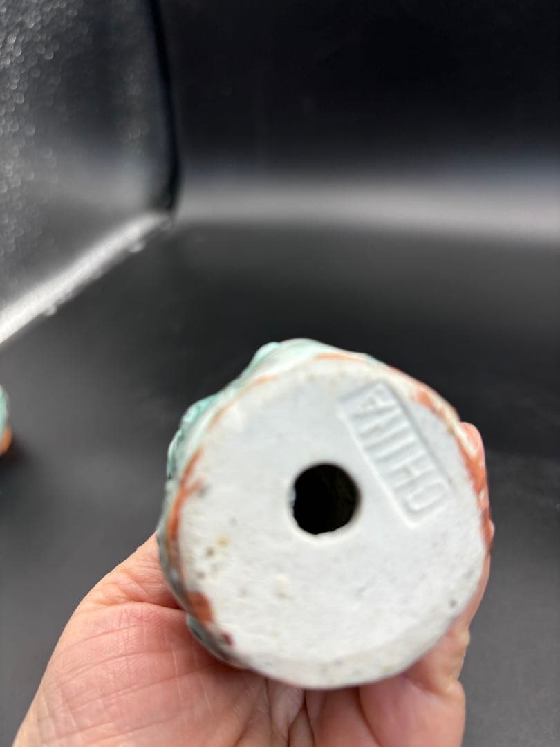 中国美術 古玩 色絵陶人形 陶器人形 高さ約15cm 置物 オブジェ 古董品