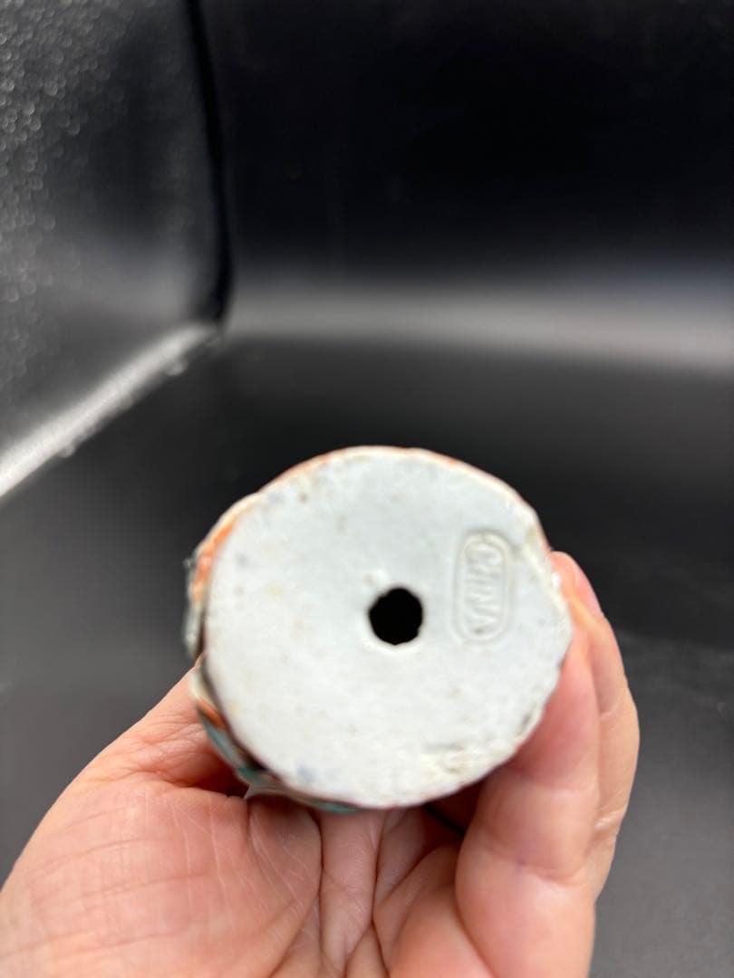 中国美術 古玩 色絵陶人形 陶器人形 高さ約15cm 置物 オブジェ 古董品