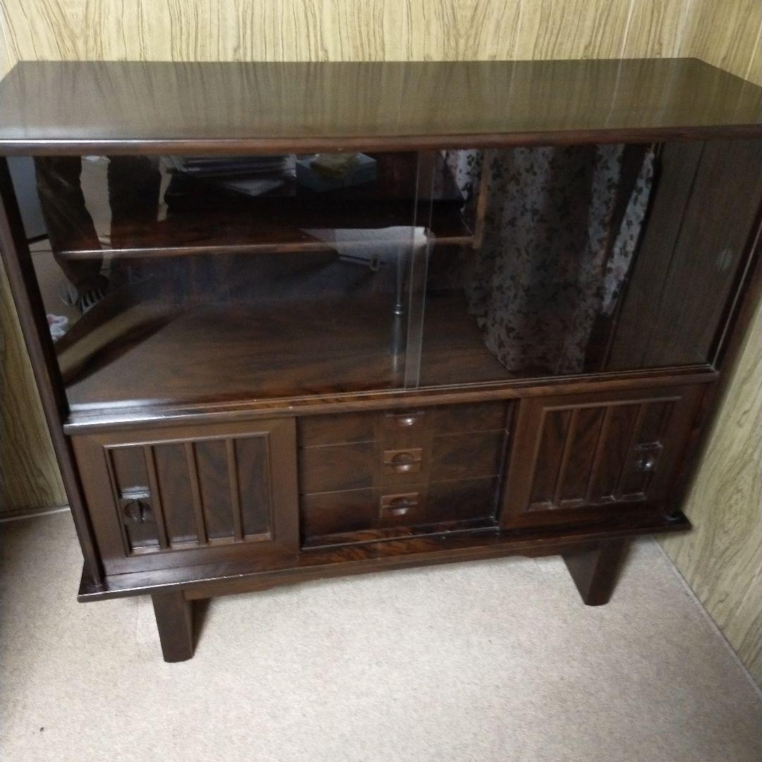配送無料（たのメル便）　サイドボード　昭和レトロ　ブラウン　引取りも可能