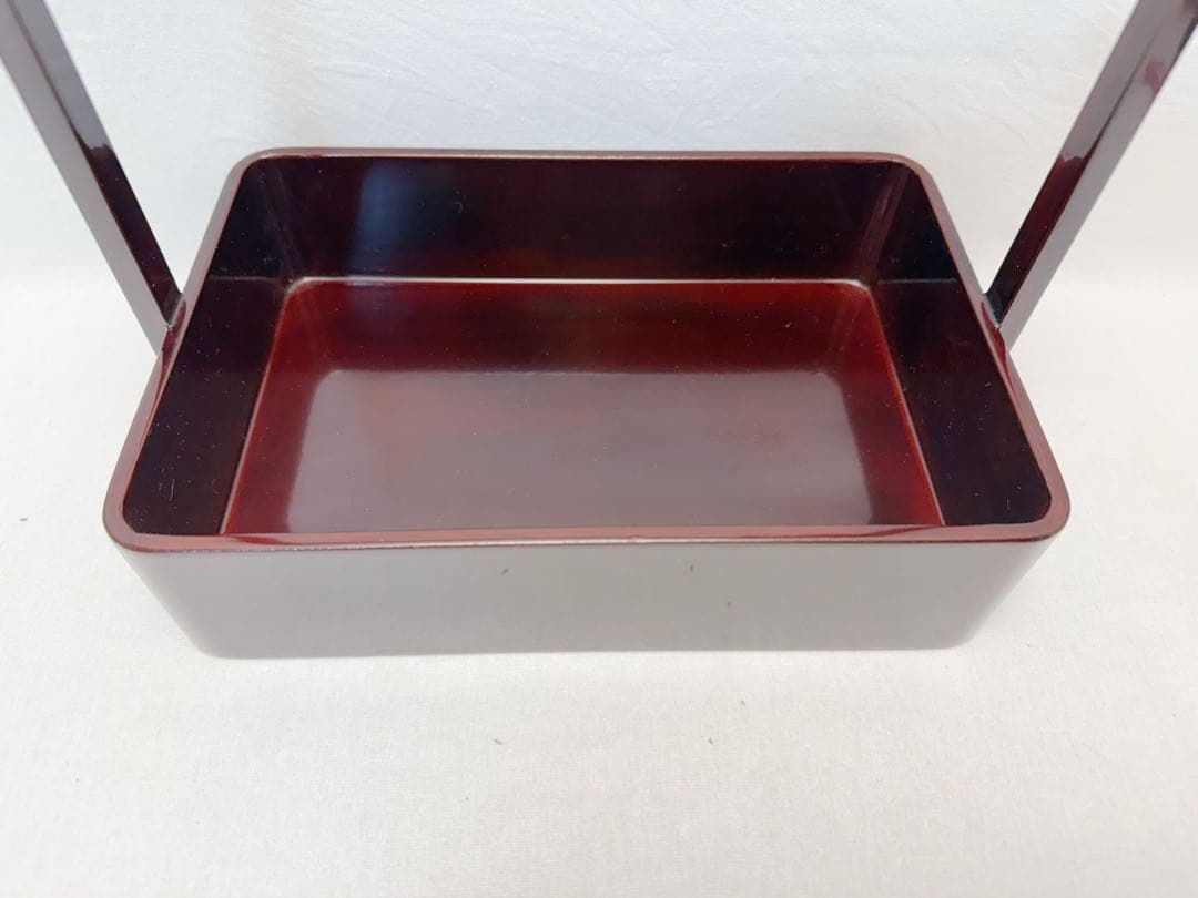 未使用 茶道具 木製溜塗 手持ち 煙草盆 莨盆 元箱