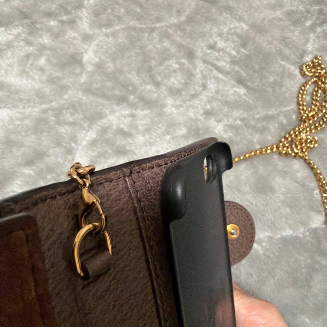 Gucci iPhone ケース SE 7.8 チェーンショルダー 手帳 グッチ