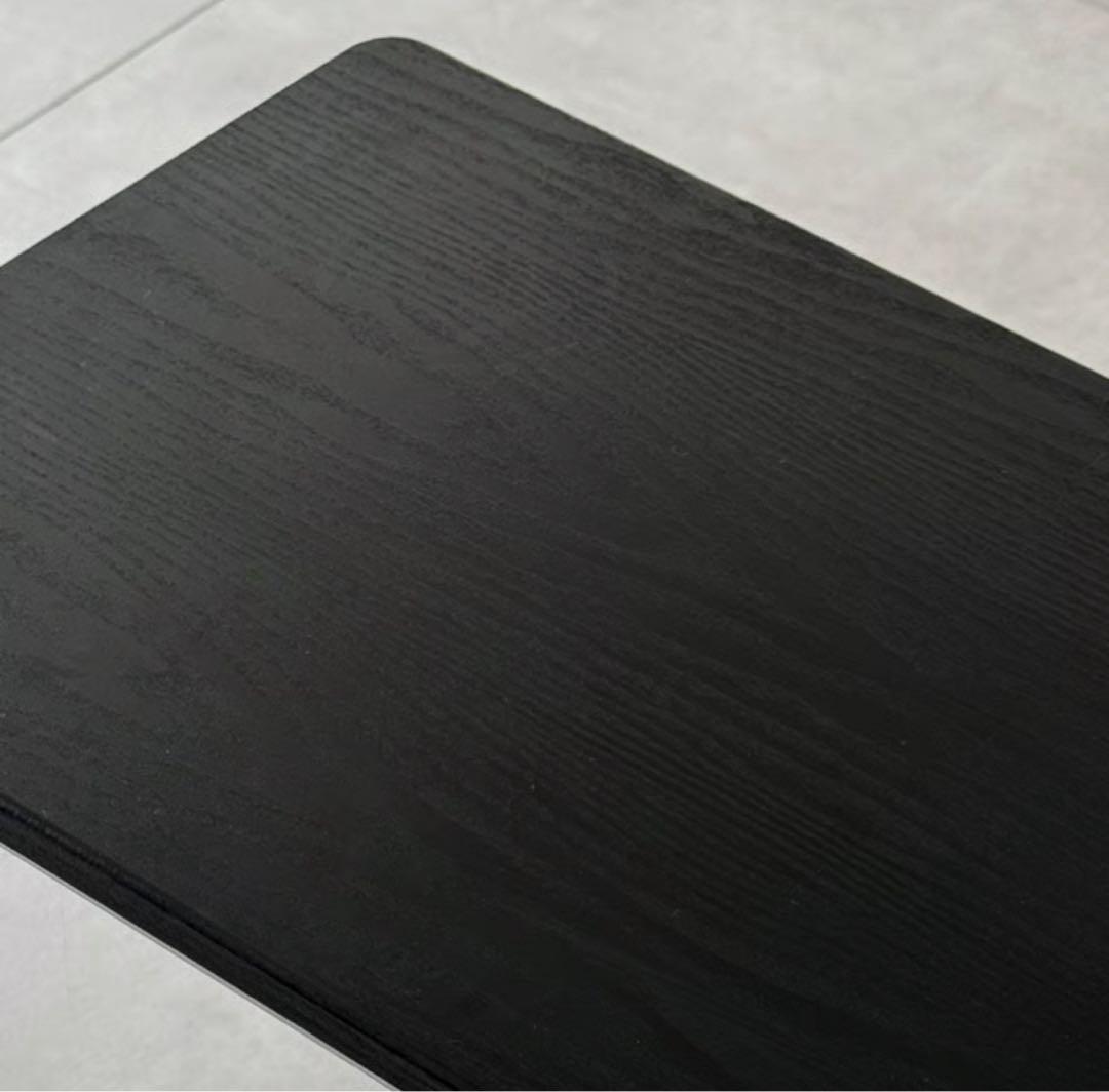 table-03192　ブラック サイドポケット キャスター付きデスク