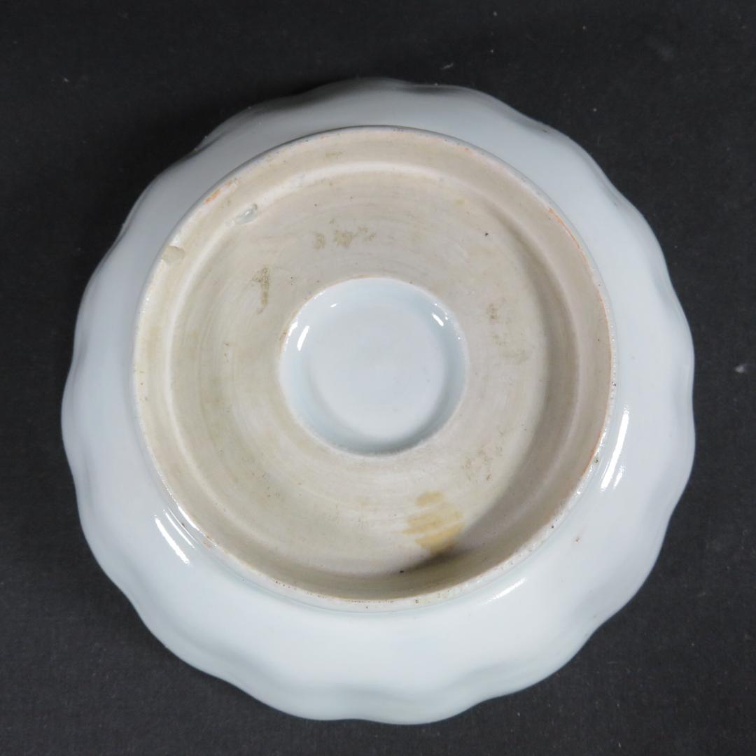 なます皿 兎 ウサギ 歪み 窯傷 江戸 古伊万里 染付 3客