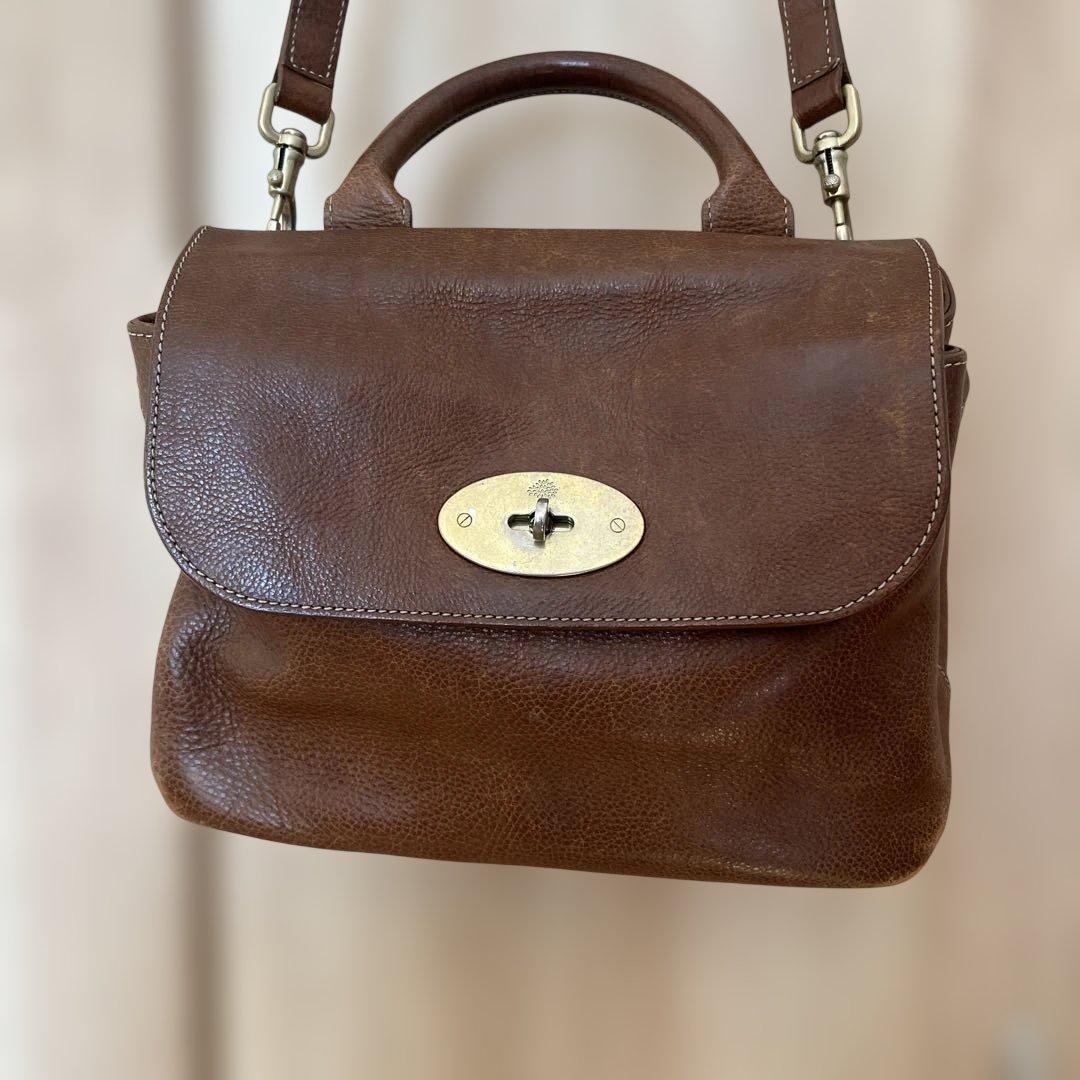 マルベリーmulberryブラウンレザーショルダーバッグドロシー