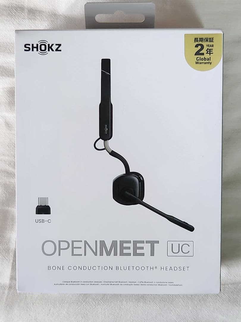 Shokz OpenMeet UC ワイヤレスヘッドセットUSB-Cアダプタ付き