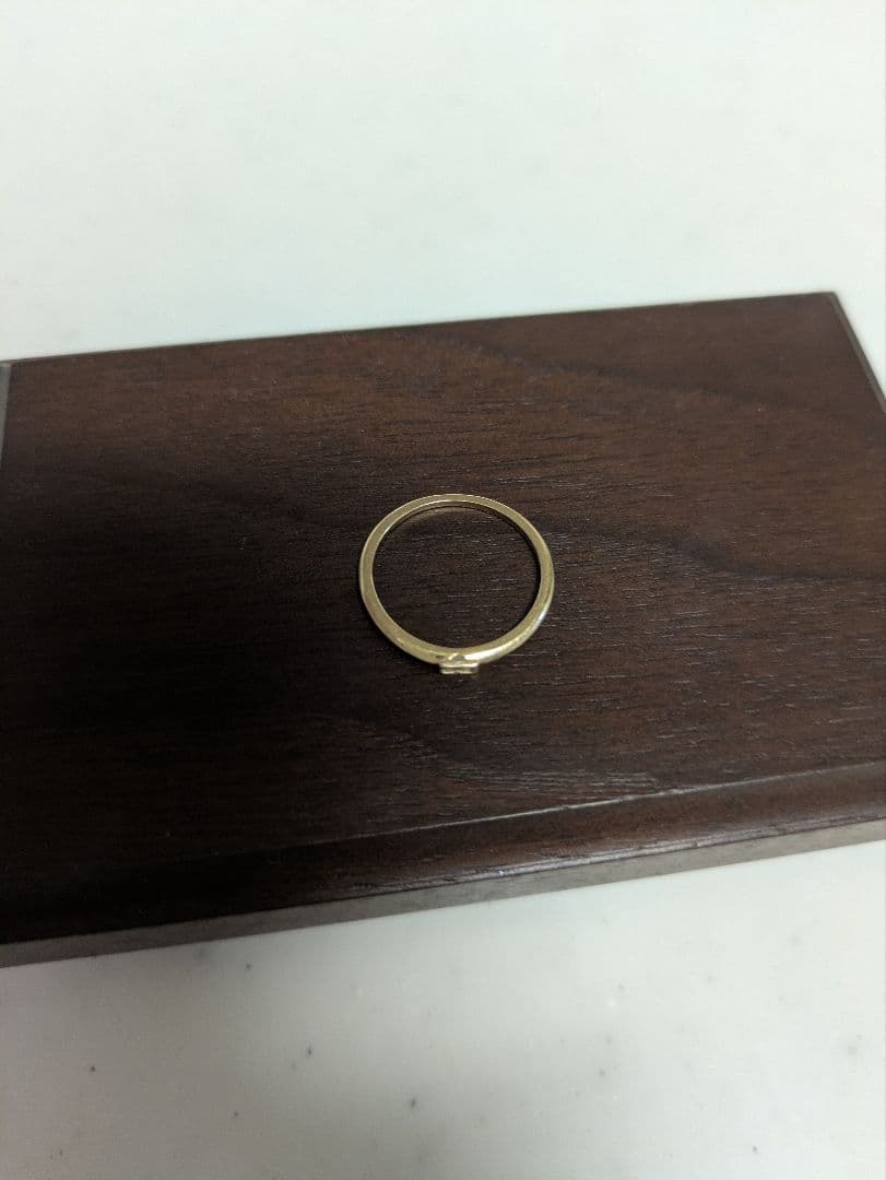 AHKAHゴールドリング スクエアカットストーン