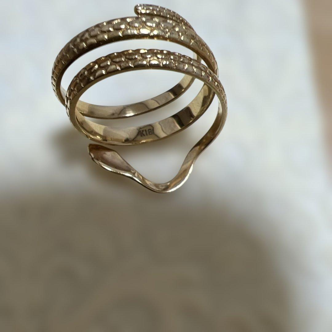 K18YG蛇ウェーブ型 リング