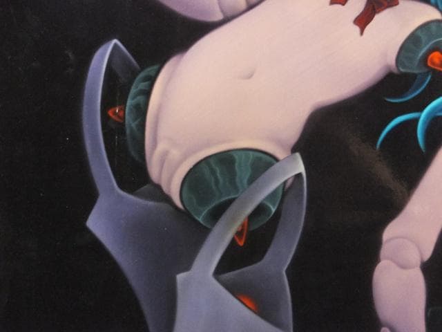 現代アート　小岩敬之　直筆サイ『ワ・タ・シ・コ・ワ・レ・ル・ヨ』油彩 0603O