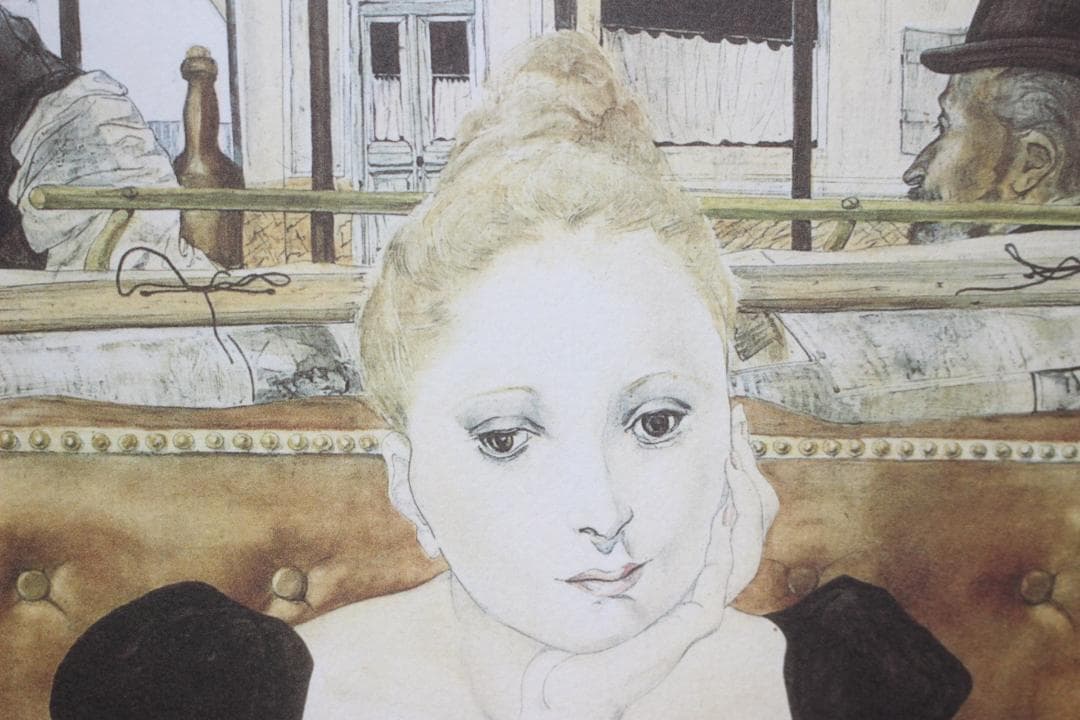 藤田嗣治 エスタンプリトグラフ「カフェ」100部限定 14/100