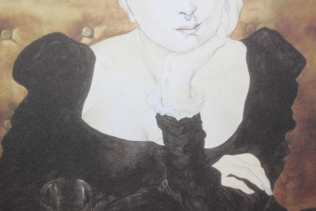 藤田嗣治 エスタンプリトグラフ「カフェ」100部限定 14/100