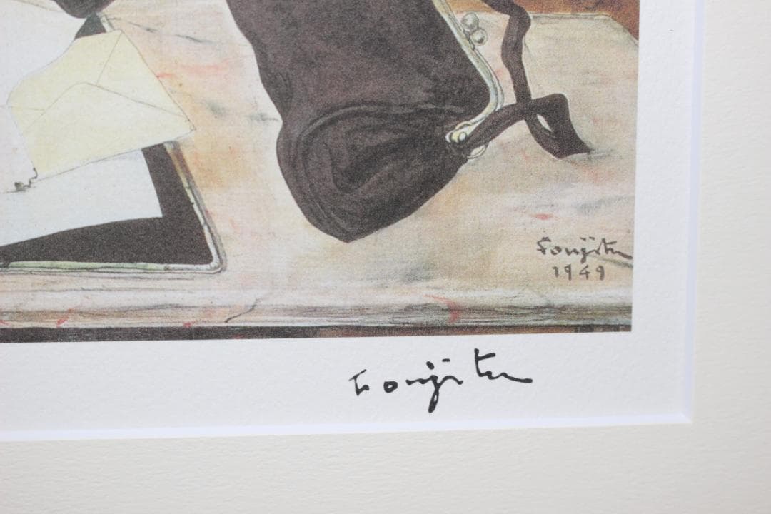 藤田嗣治 エスタンプリトグラフ「カフェ」100部限定 14/100