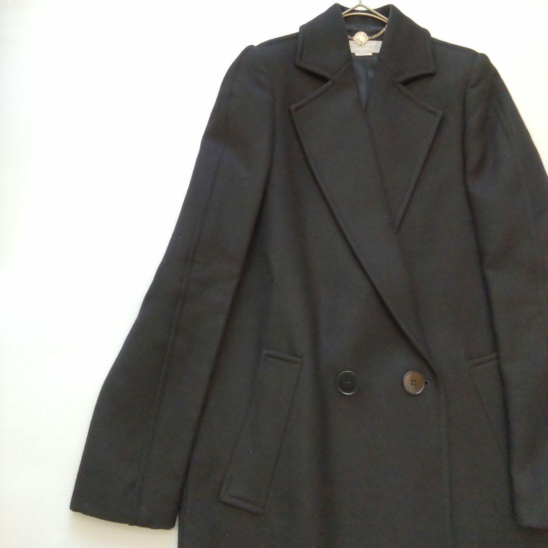 美品 ステラマッカートニー 定番 ダブル チェスターコート ブラック 38