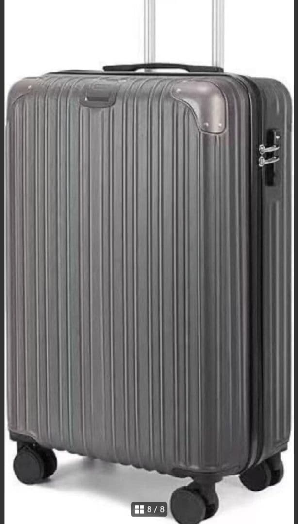 スーツケース XL 98L グレー キャリーケース TSAロック 軽量 耐衝撃