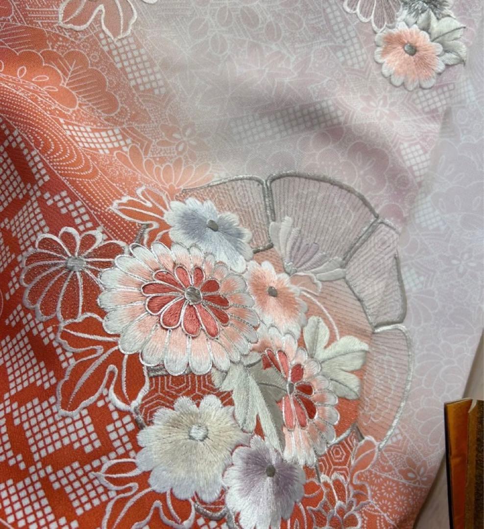 豪華刺繍正絹黒留袖袖フルセットお探しの方　西陣織袋帯　牡丹　駒刺繍 銀彩銀刺繍