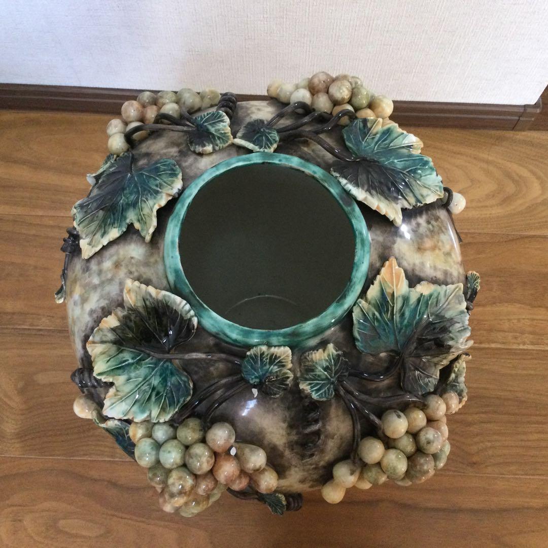 ☆値下げ！壺　花瓶　葡萄柄　大きい　華やか　豪華　昭和レトロ