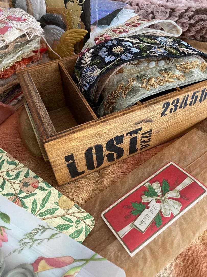 Xmasセット　ジャンクジャーナル　ティムホルツ　エンボスペーパー　インド刺繍