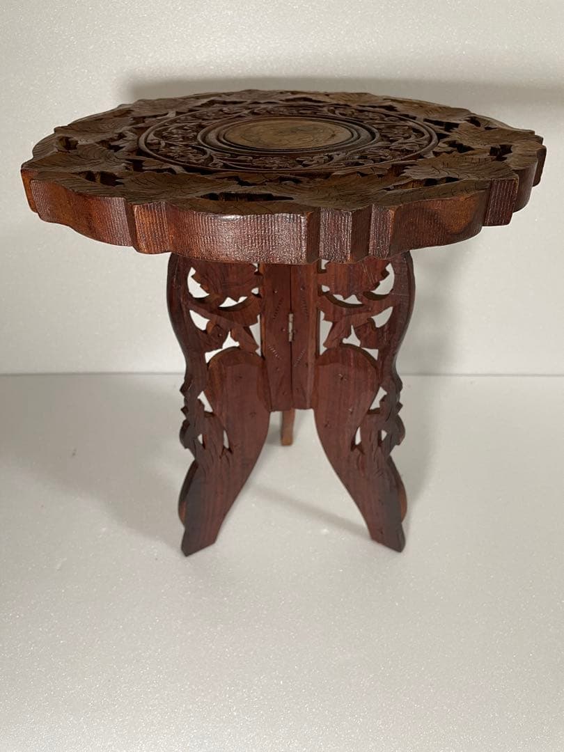 木製の葉模様トレイとスタンドセット